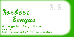 norbert benyus business card